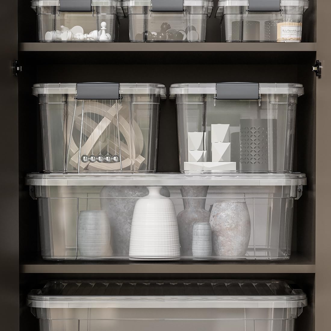 Clear Storage Boxes with Lids, 20 Quart Plastic Container Bins for Organizing, Stackable Crates, BPA Free, Non Toxic, Odor Free, Organizers for Home, Office, School, and Dorm - Image 7