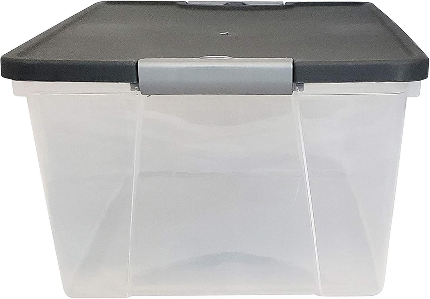 4-Pack Secure Latch, Clear Plastic Storage Organizer Bins, 15 Quart, Gray Lid - Stackable Container Boxes for Bedroom, Bathroom, Garage, and Office Organization - Image 9